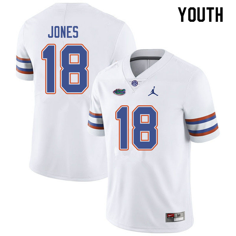 Jordan Brand Youth #18 Jalon Jones Florida Gators College Football Jerseys Sale-White - Click Image to Close